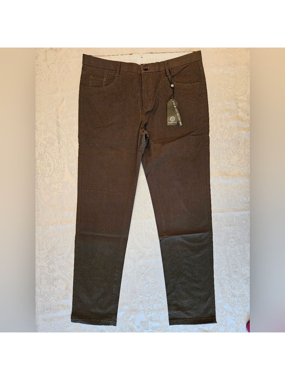 Classic Men's Cotton Army Green Chino Pants, Size 36, Snover, NWT